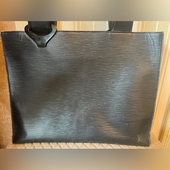 Louis Vuitton Gemo Epi Tote Shoulder Bag One Size Black Leather AUTHENTIC Used - Picture 5 of 13